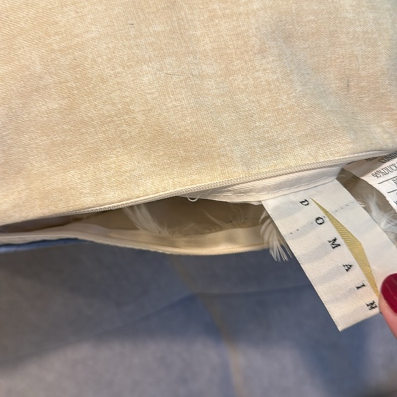 Pillow floral French decorative feathers fill cotton cover zipped - Picture 3 of 8